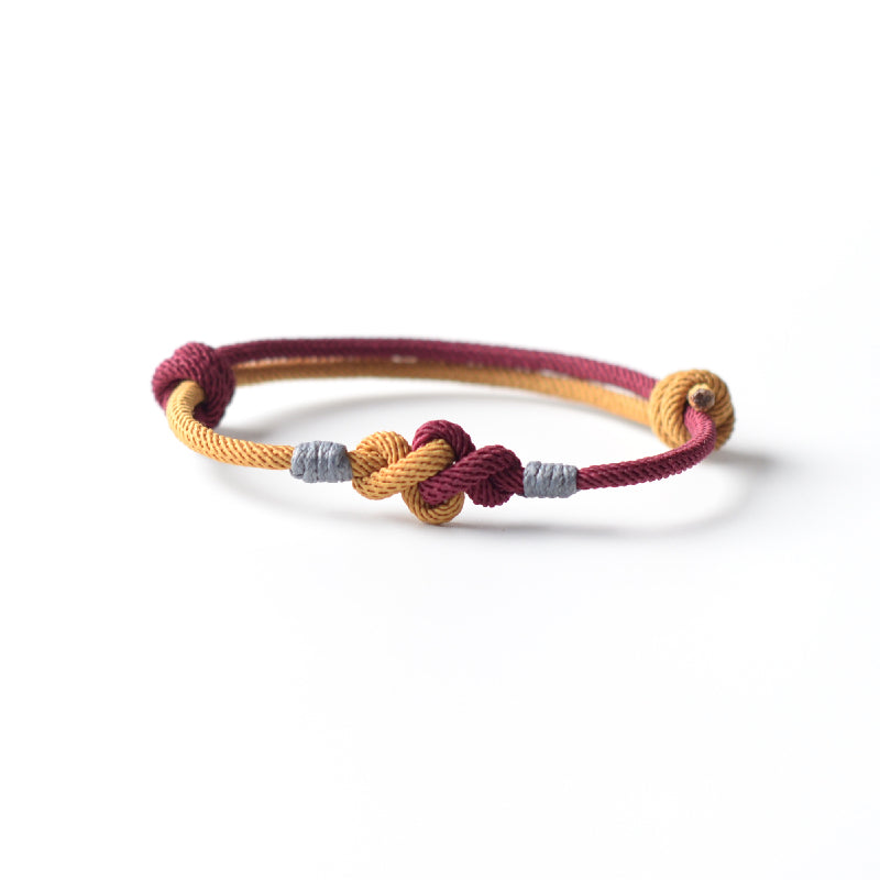 Simple Hand-woven Color Matching Ruyi Knot Carrying Strap