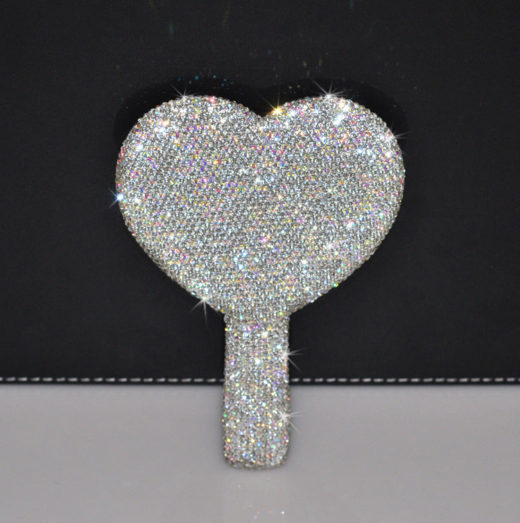 Creative Diamond Portable Handle Love Square Makeup Mirror