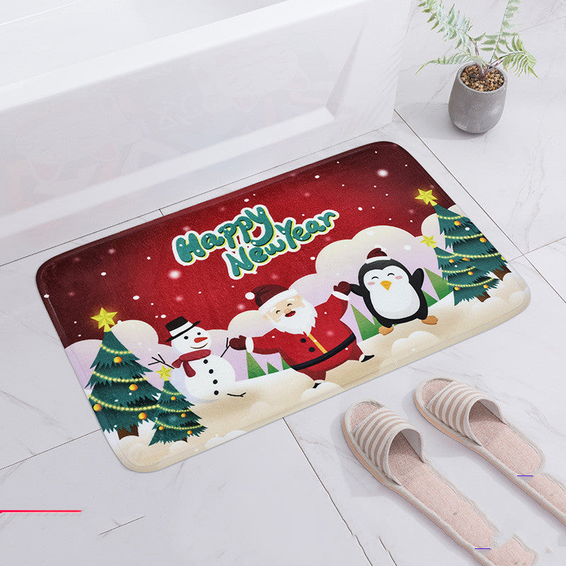 Cartoon Christmas Door-to-door Carpet Print