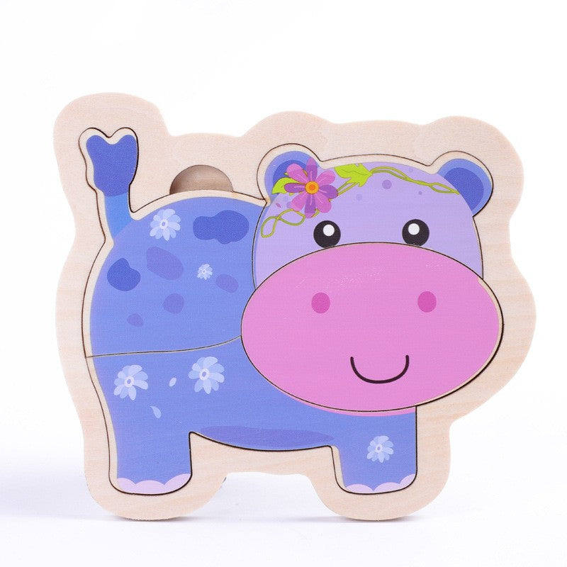 Small Wooden Puzzle Children's Early Education Block Toys