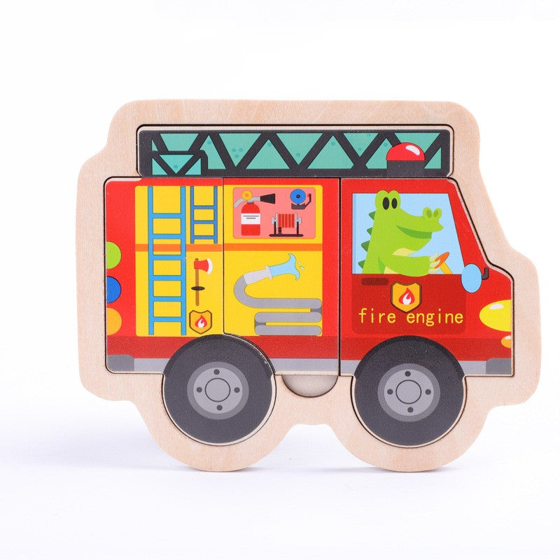 Small Wooden Puzzle Children's Early Education Block Toys