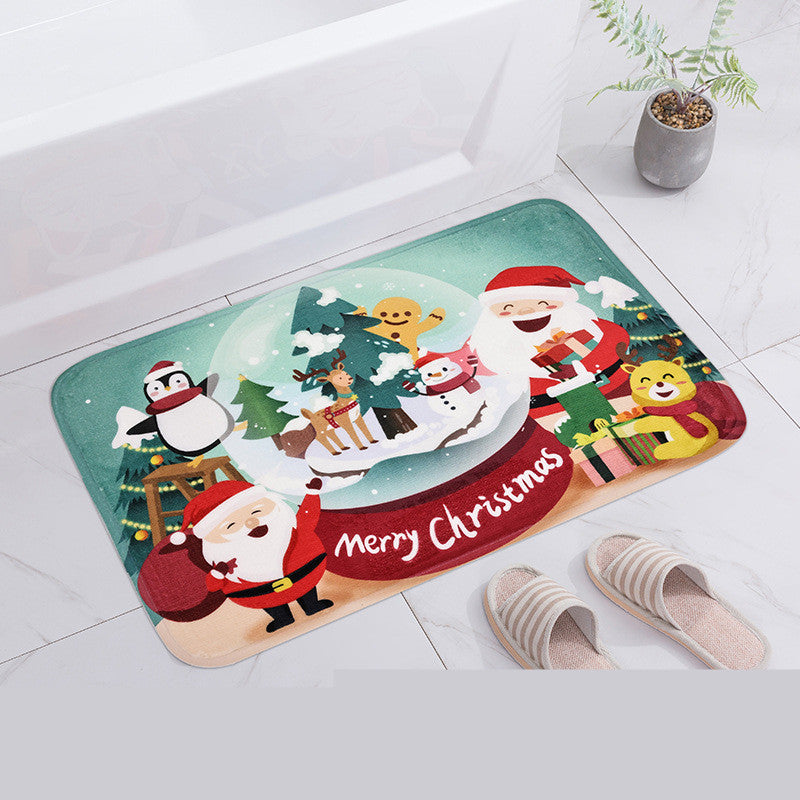 Cartoon Christmas Door-to-door Carpet Print