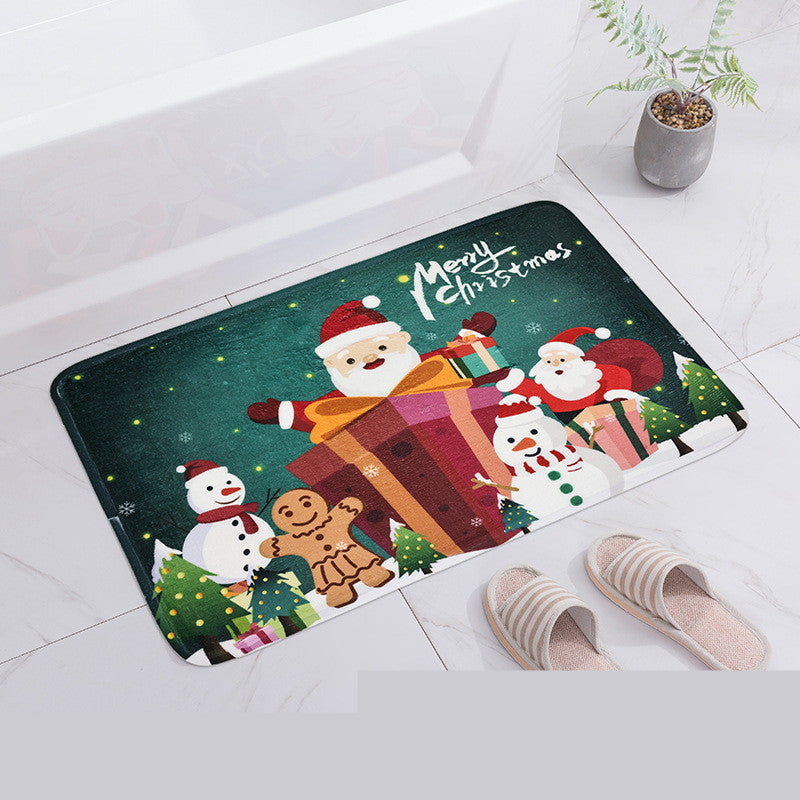 Cartoon Christmas Door-to-door Carpet Print