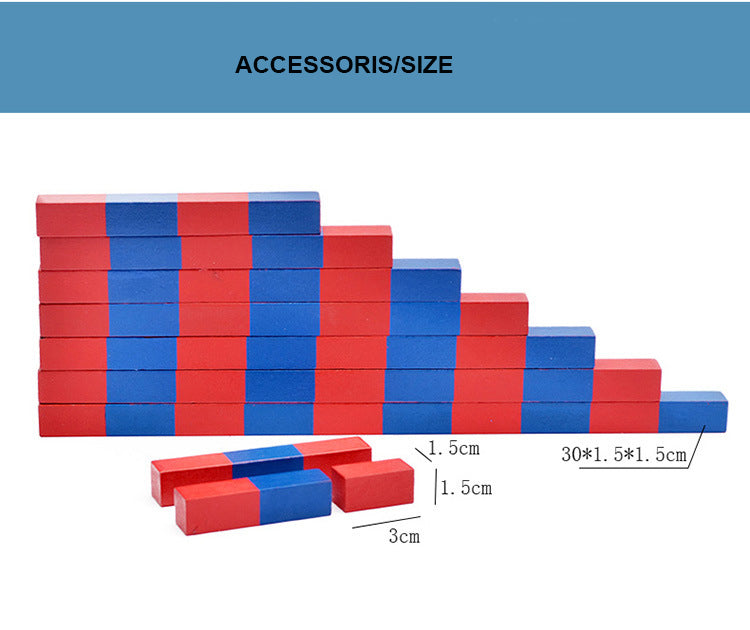 Red and blue number stick early childhood education toys