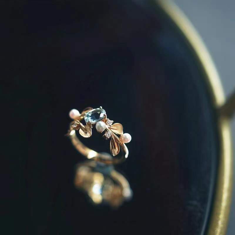 S925 Silver Blue Treasure Ring