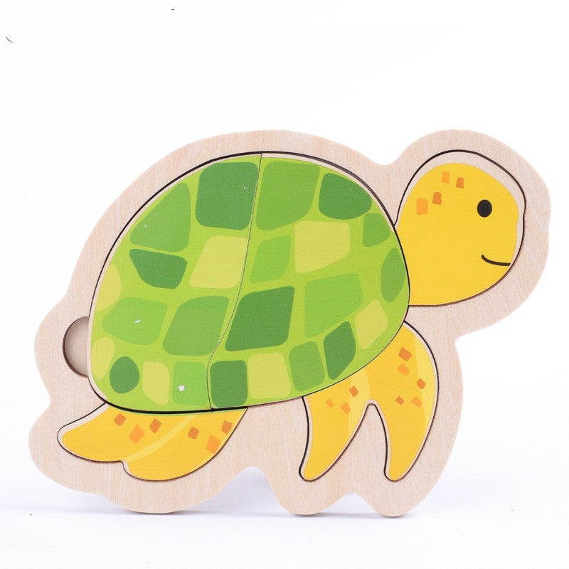 Small Wooden Puzzle Children's Early Education Block Toys