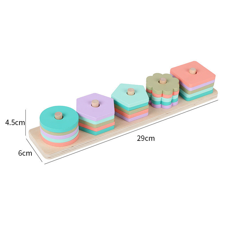 Solid Wood Geometric Set Column Early Education Toys