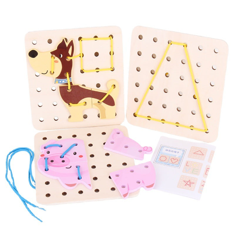 Creative Animal Threading Board Preschool Education Educational Toys
