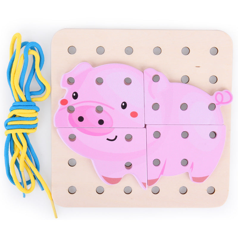Creative Animal Threading Board Preschool Education Educational Toys