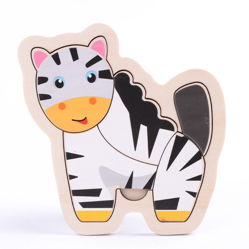 Small Wooden Puzzle Children's Early Education Block Toys