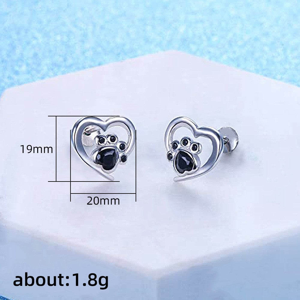 Fashion Hollowed-out Love Footprints Earrings