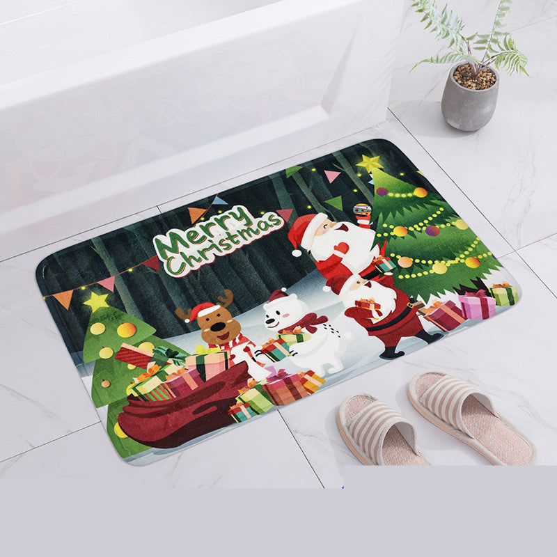 Cartoon Christmas Door-to-door Carpet Print
