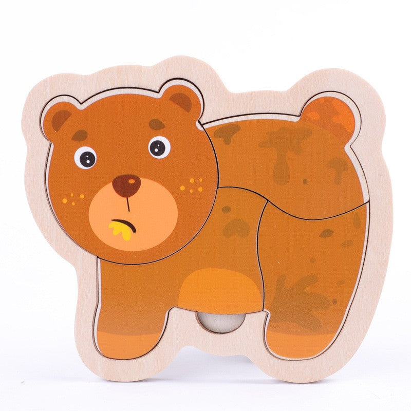 Small Wooden Puzzle Children's Early Education Block Toys
