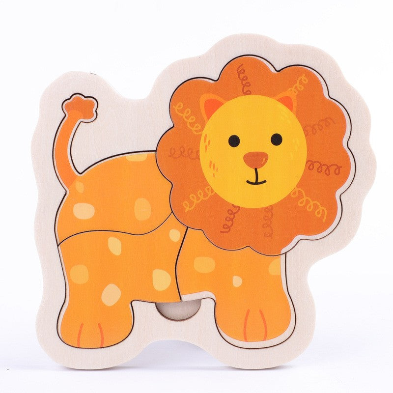 Small Wooden Puzzle Children's Early Education Block Toys