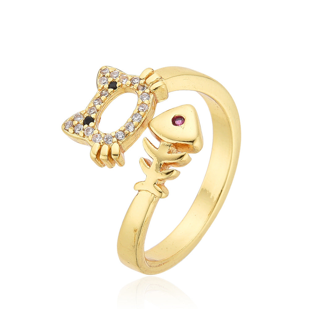 Women's Fashion Copper Inlaid Zircon Activity Love Heart-shaped Ring