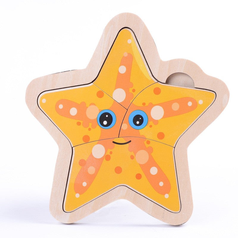 Small Wooden Puzzle Children's Early Education Block Toys