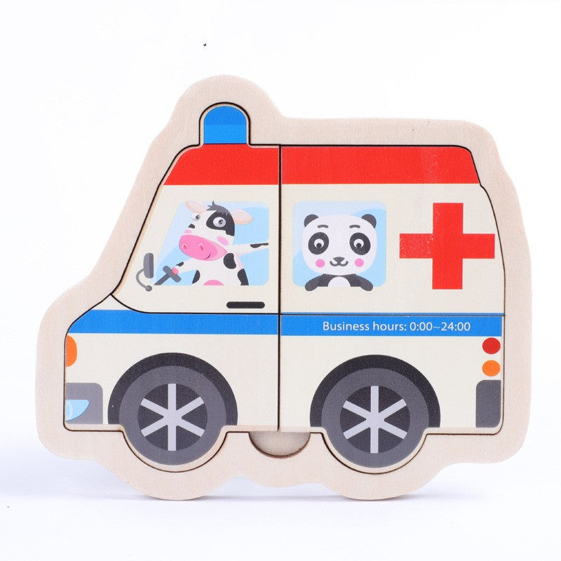 Small Wooden Puzzle Children's Early Education Block Toys