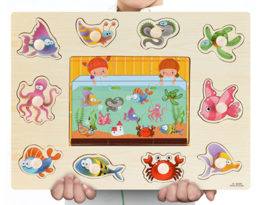 Early Childhood Education Puzzle Animal Alphabet Cognition Wooden Toys