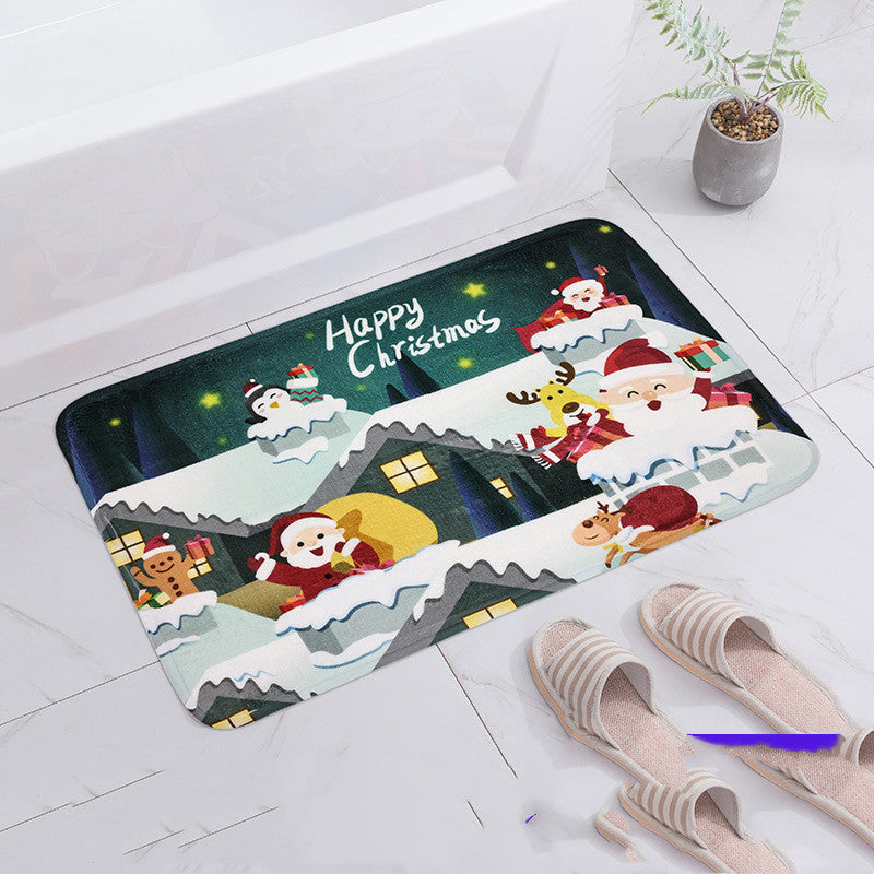 Cartoon Christmas Door-to-door Carpet Print