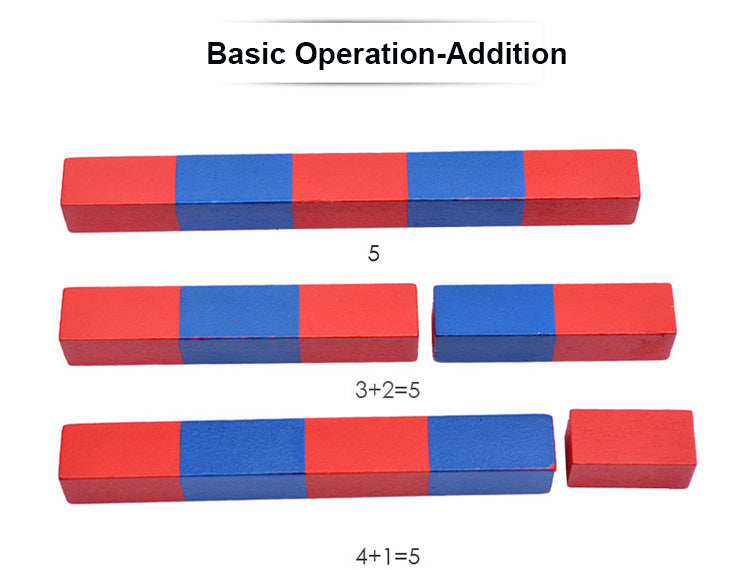 Red and blue number stick early childhood education toys