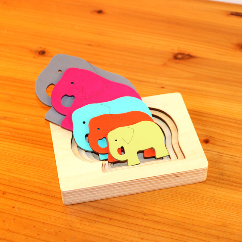 Jigsaw Educational Toys Multi-Story Puzzle Wooden Toys For Early Childhood Education