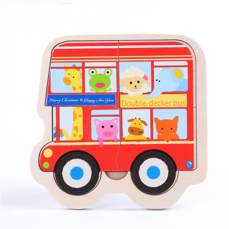 Small Wooden Puzzle Children's Early Education Block Toys