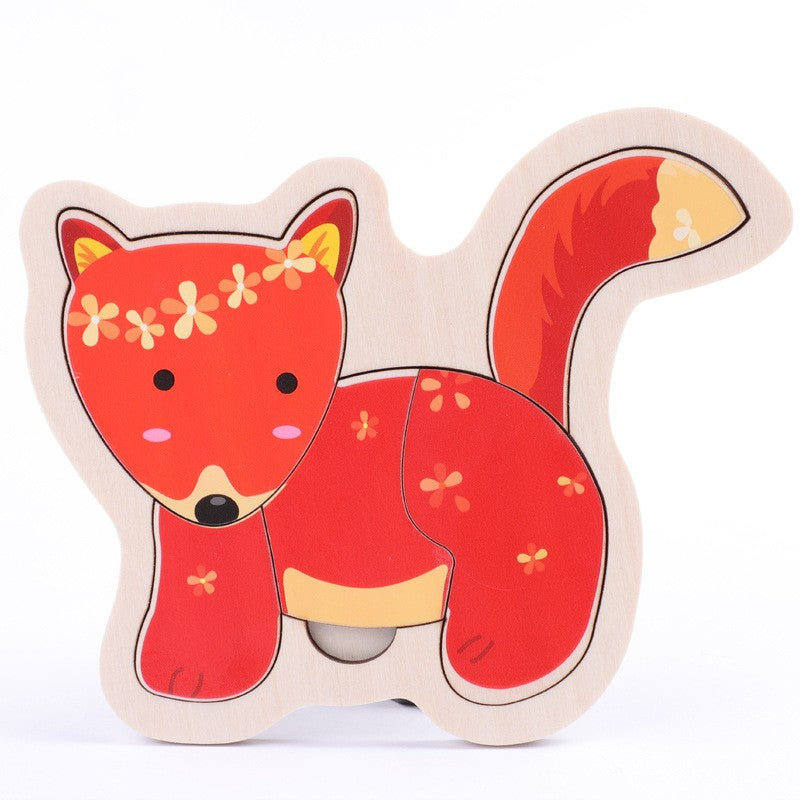 Small Wooden Puzzle Children's Early Education Block Toys