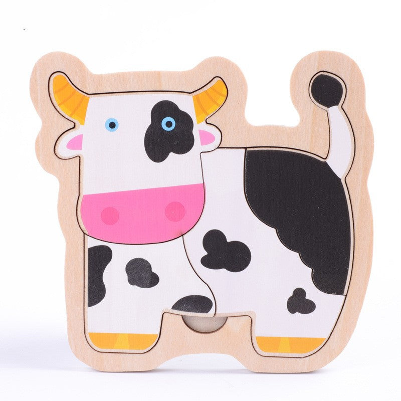Small Wooden Puzzle Children's Early Education Block Toys
