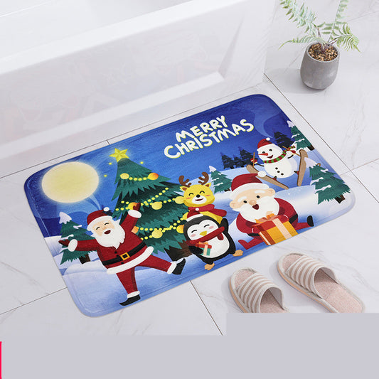 Cartoon Christmas Door-to-door Carpet Print