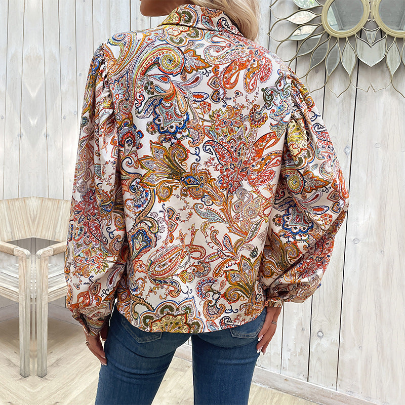 Women's Fashion Casual Loose Printed Shirt