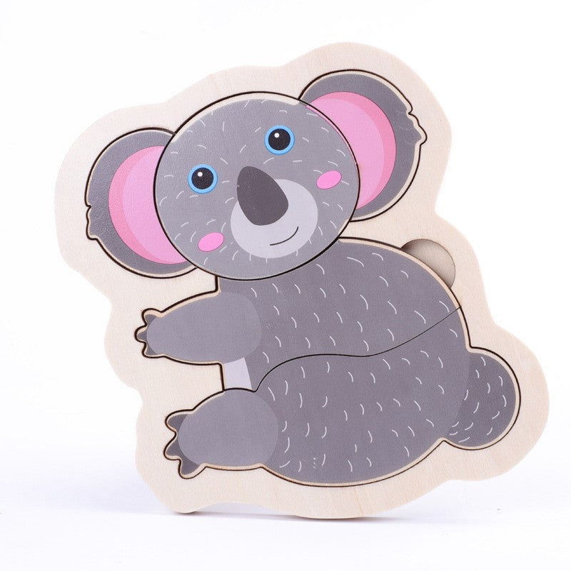 Small Wooden Puzzle Children's Early Education Block Toys