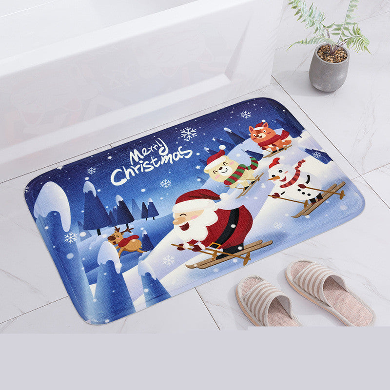Cartoon Christmas Door-to-door Carpet Print