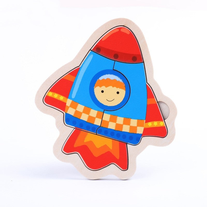 Small Wooden Puzzle Children's Early Education Block Toys