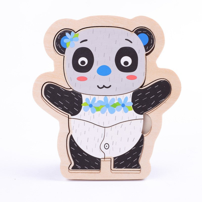 Small Wooden Puzzle Children's Early Education Block Toys