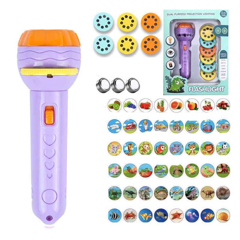 Children's Projection Flashlight Toys Early Education Literacy Figures