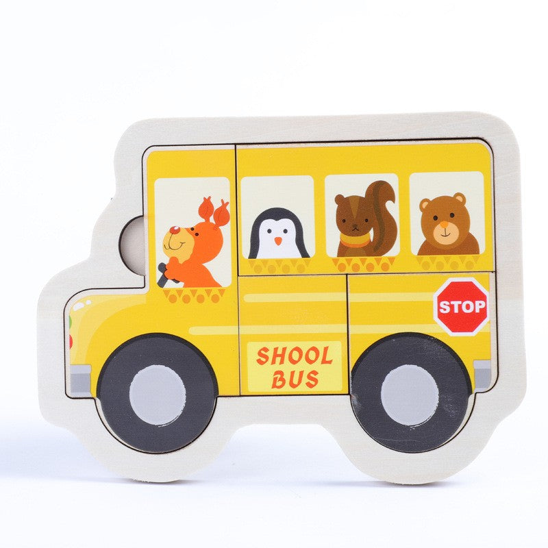 Small Wooden Puzzle Children's Early Education Block Toys