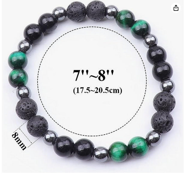 Bohemian Colorful Natural Stone Leather Cord Bracelet Natural Tigereye