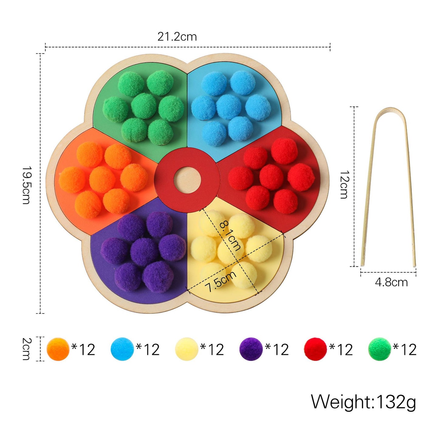 Wooden Children's Early Education Hair Ball Toys