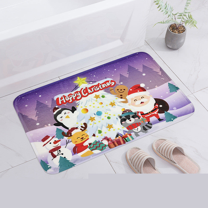 Cartoon Christmas Door-to-door Carpet Print
