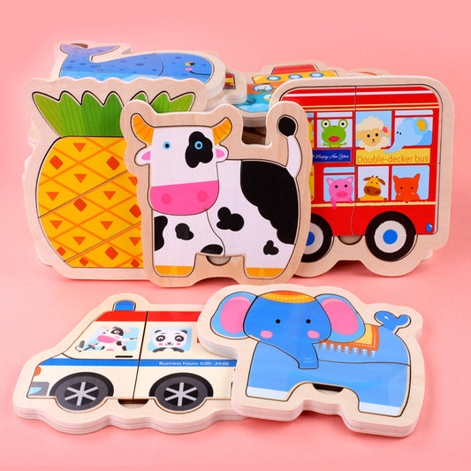 Small Wooden Puzzle Children's Early Education Block Toys