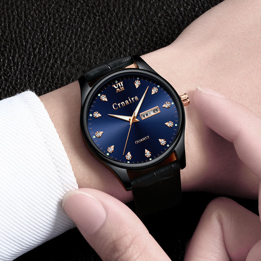 Business Men's Fashion Quartz Calendar Waterproof Watch