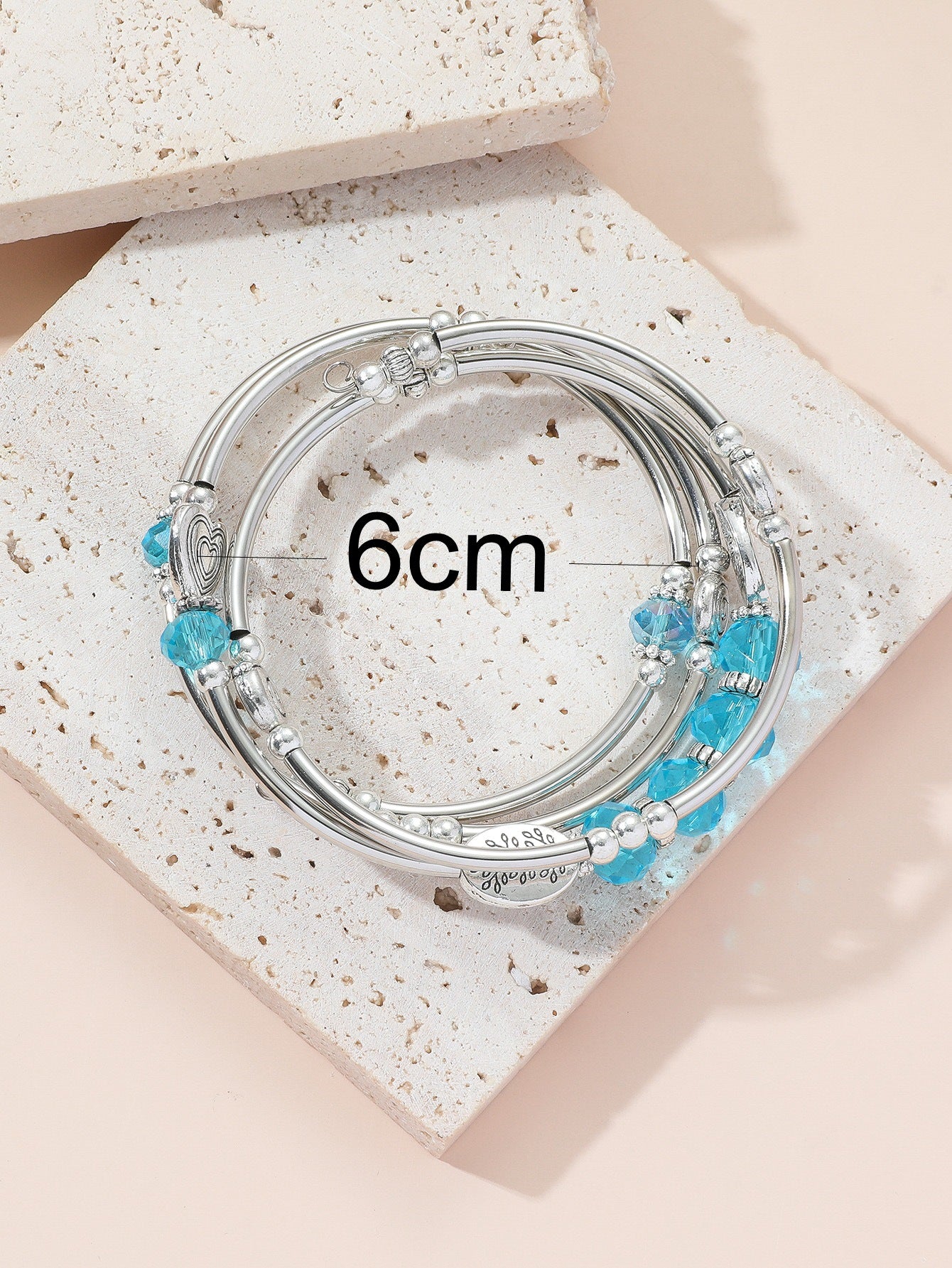 Copper Tube String Beads Crystal Bracelet Leaves Love Multi-layer Bracelet