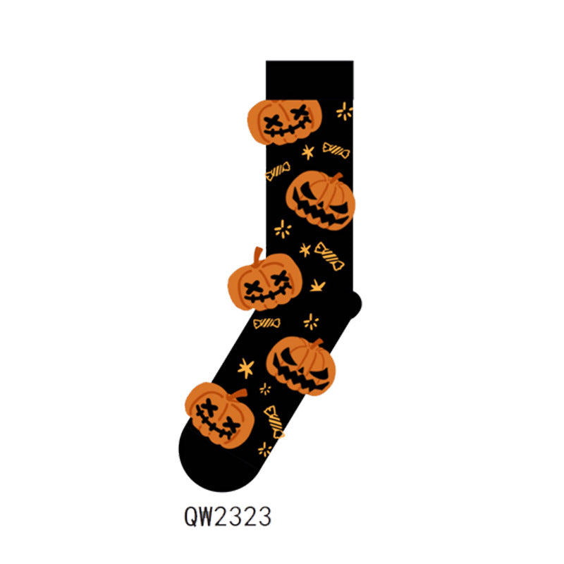 Halloween Cartoon Men's And Women's Mid-calf Socks