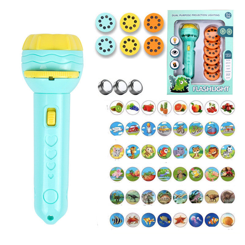 Children's Projection Flashlight Toys Early Education Literacy Figures