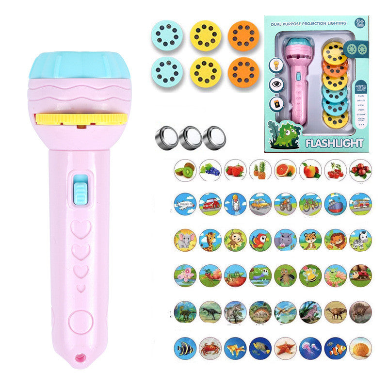 Children's Projection Flashlight Toys Early Education Literacy Figures