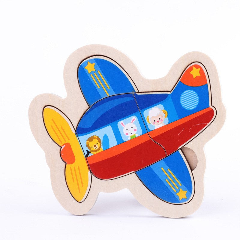 Small Wooden Puzzle Children's Early Education Block Toys