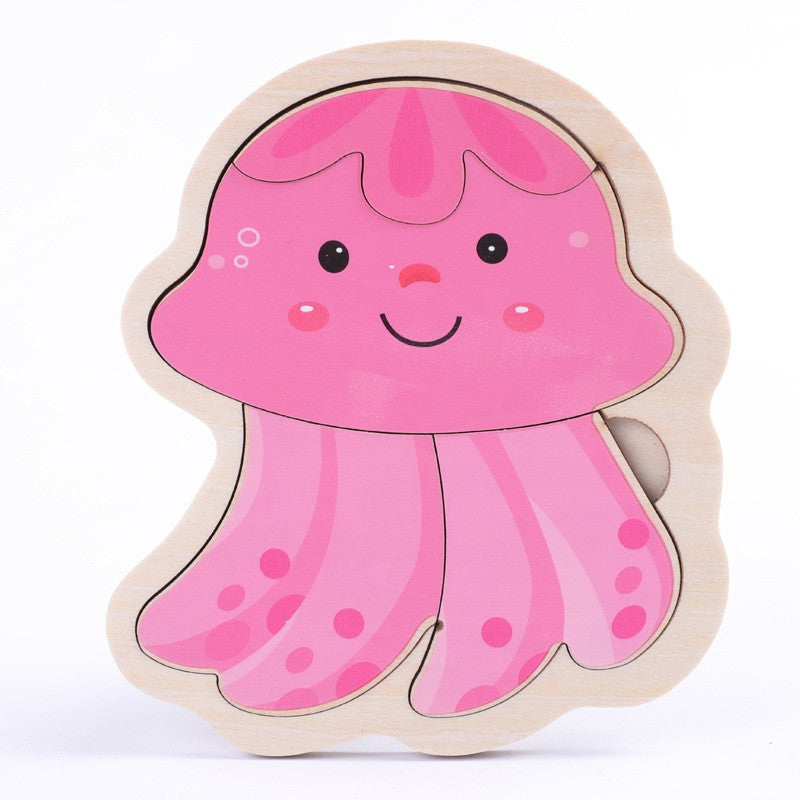 Small Wooden Puzzle Children's Early Education Block Toys