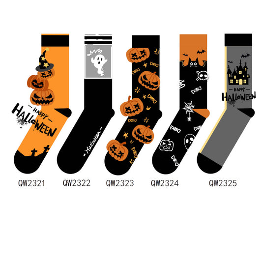 Halloween Cartoon Men's And Women's Mid-calf Socks