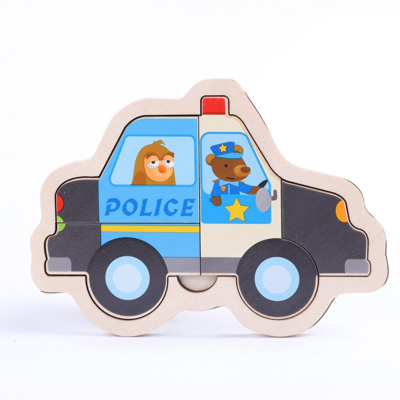 Small Wooden Puzzle Children's Early Education Block Toys
