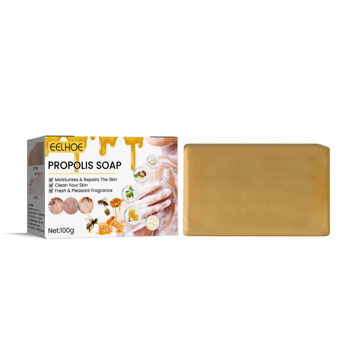 Deep Skin Cleaning Desalting PIMPLE Acne Tender And Smooth Skin Beauty Propolis Bath Soap